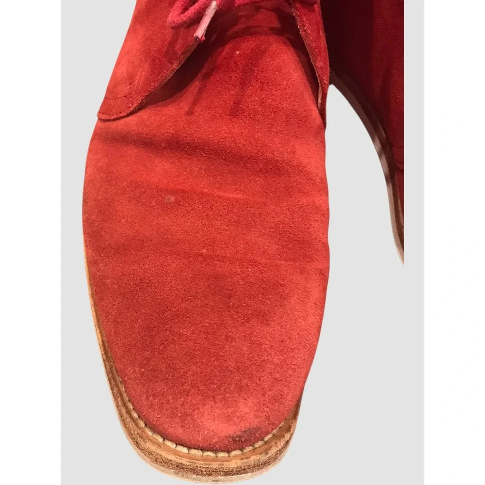 Russell & Bromley Red Suede Chukka Boots Ankle Lace Up Mens Size 9‎